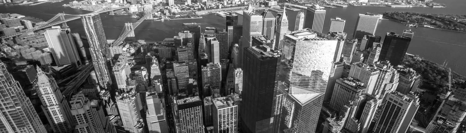 Downtown Manhattan view from top (B&W)